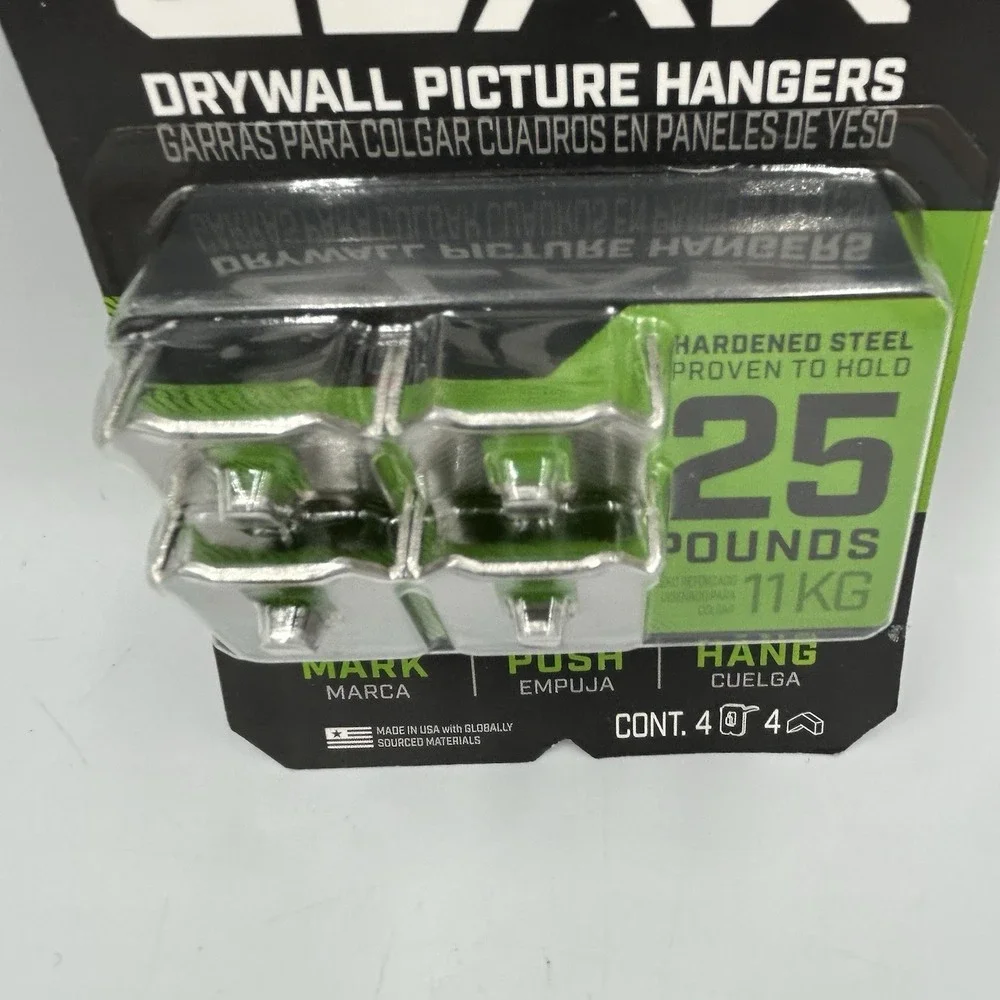 3M Claw Drywall Picture Hangers Holds 25 Pounds 4 Count‎ Spot Markers 1 Pack